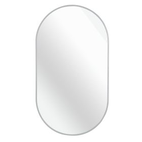 Silver 20*33IN Pill Shaped Mirror - as Pic