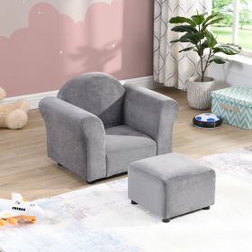 Kids Recliner Chair, Kids Upholstered Couch with ottoman - as Pic