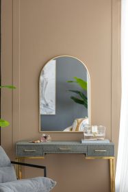 24" x 36" Arched Accent Mirror with Gold Metal Frame for Bathroom, Bedroom, Entryway Wall - as Pic