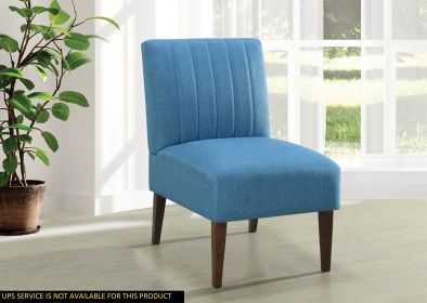 Stylish Comfortable Accent Chair 1pc Blue Fabric Upholstered Plush Seating Living Room Furniture Armless Chair - as Pic