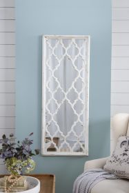 24" x 60" Distressed White Floor Mirror, Full Body Mirror for Bathroom Bedroom Living Room - as Pic