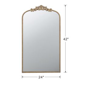 24" x 42" Gold Arch Mirror, Baroque Inspired Wall Decor for Bathroom Bedroom Living Room - as Pic