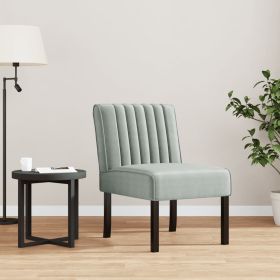 Slipper Chair Light Gray Velvet - Gray