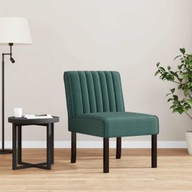 Slipper Chair Dark Green Velvet - Green
