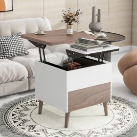 Modern Multi-functional Coffee Table Extendable with Storage & Lift Top in Walnut - as Pic
