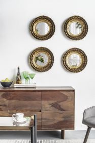 16" Round Wall Mirror with Gold Metal Frame, Mid-Century Modern Accent Mirror for Living Room - as Pic