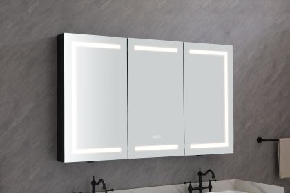 60in. W x 36 in. H LED Large Rectangular Aluminum Alloy Surface Mount Medicine Cabinet with Mirror - as Pic