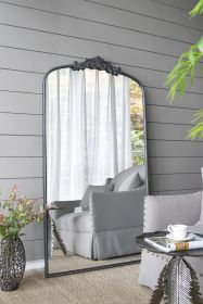 66" x 36" Full Length Mirror, Arched Mirror Hanging or Leaning Against Wall, Large Black Mirror for Living Room - as Pic