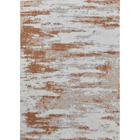 ZARA Collection Abstract Design Gray Brown Rust Machine Washable Super Soft Area Rug - as Pic