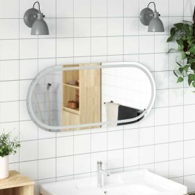 LED Bathroom Mirror 39.4"x17.7" Oval - Transparent
