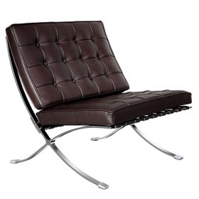 TENGYE furniture Barcelona chair designer chair - Dark brown