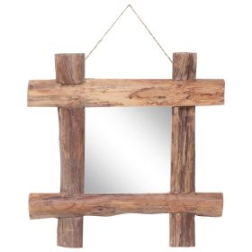 Log Mirror Natural 19.7"x19.7" Solid Reclaimed Wood - Brown