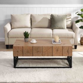 43.31'' Luxury Coffee Table with Two Drawers, Industrial Coffee Table for Living Room, Bedroom & Office - as Pic