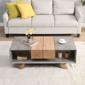 43.31'' Luxury Coffee Table with Drawer, Farmhouse & Industrial Table, Rectangular Table for Living Room - as Pic