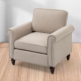 Modern Upholstered Accent Chair Armchair, Fabric Reading Living Room Side Chair,Single Sofa - as Pic