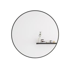 24" Wall Round Circle Mirror Bathroom Make Up Vanity Mirror - Black - as Pic