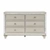 Luxury Champagne Finish Dresser of 6 Drawers 1pc Glamorous Crystal Diamond Pattern Knobs Stylish Bedroom Furniture - as Pic