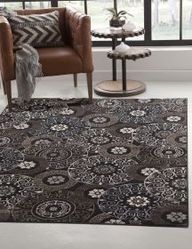 Lundy Chocolate/Black/Beige Area Rug 5x8 - as Pic