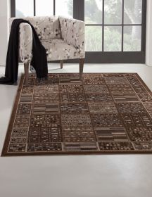 Drexel Chocolate/Ivory/Grey Area Rug 8x10 - as Pic