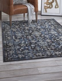 Clayton Blue, Ivory, and Natural Area Rug 5x8 - as Pic