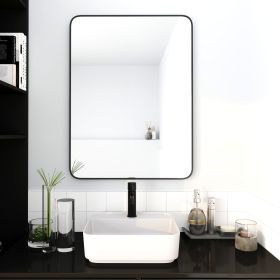 24 x 32 Inch Bathroom Mirror Black Aluminum Frame - as Pic