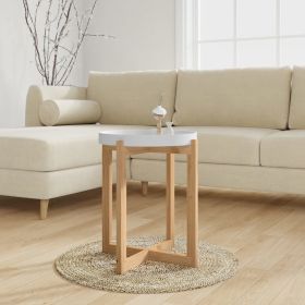 Coffee Table White 16.1"x16.1"x19.1" Engineered Wood&Solid Wood Pine - White