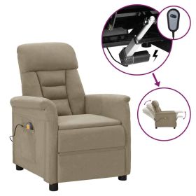 Electric Massage Recliner Light Gray Faux Leather - Gray