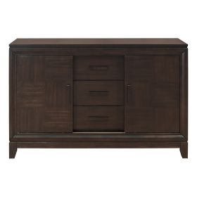 Classic Design Dark Brown Finish 1pc Server of 3x Drawers 2x Cabinets w Sliding Doors Contemporary Style Wooden Dining Room Furniture - as Pic