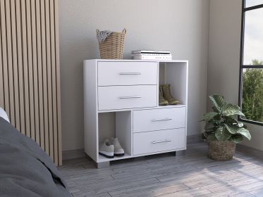 Brooks 2-Shelf 4-Drawer Dresser White - as Pic