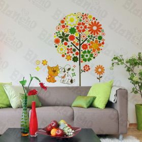 Colorful Flower Party - Wall Decals Stickers Appliques Home Dcor - HEMU-JM-8248