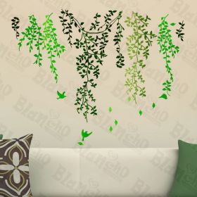 Green Curtain - Wall Decals Stickers Appliques Home Dcor - HEMU-JM-7102