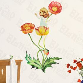 Delightful Flowers - Wall Decals Stickers Appliques Home Decor - HEMU-ZS-046