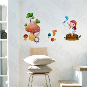 Mushroom Couple - Wall Decals Stickers Appliques Home Decor - HEMU-SH-847