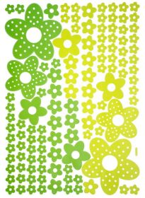 Green Floral Design - Large Wall Decals Stickers Appliques Home Decor - HEMU-HL-2129