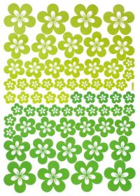 Green Blossoming Flowers - Large Wall Decals Stickers Appliques Home Decor - HEMU-HL-2135