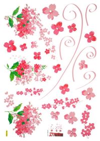 Folk Flowers - Large Wall Decals Stickers Appliques Home Decor - HEMU-HL-2101