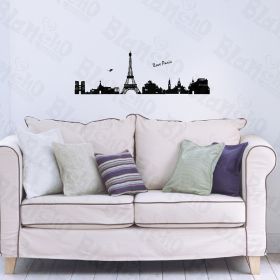 Bonjour Paris - Hemu Wall Decals Stickers Appliques Home Decor 12.6 BY 23.6 Inches - HEMU-TC-954