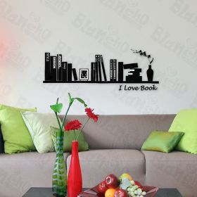 I Love Book - Hemu Large Wall Decals Stickers Appliques Home Decor 19.7 BY 27.5 Inches - HEMU-TC-2089