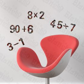 Love Arithmetic - Hemu Wall Decals Stickers Appliques Home Decor 9.4 BY 16.5 Inches - HEMU-JM-1014