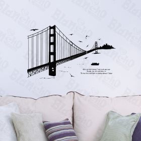 Chain Bridge - Hemu Wall Decals Stickers Appliques Home Decor 19.7 BY 27.5 Inches - HEMU-TC-2010-0051