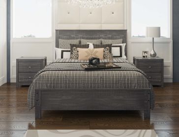 Albany Solid Wood Twin Bed Frame with Headboard, Heavy Duty Modern Rustic Twin Size Bed Frames, Box Spring Needed - as Pic