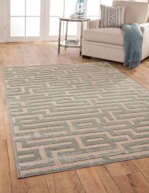 Maze Lt. Blue/Grey Area Rug 8x10 - as Pic