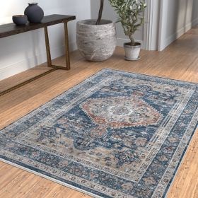 Wasilla Blue/Pink/Rust Area Rug 4x6 - as Pic