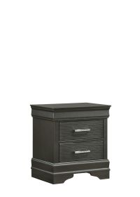 Brooklyn Modern Style Nightstand made with Wood in Gray - as Pic