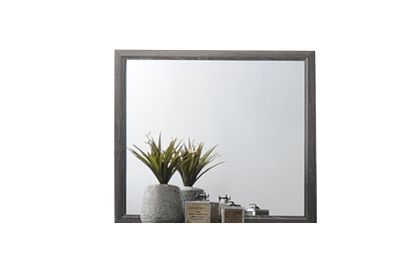 Sierra Contemporary Style Mirror Made with Wood in Gray - as Pic
