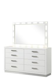 Coco 8 Drawer Dresser Made with Wood in Milky White - as Pic