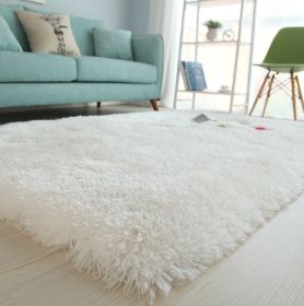 Long Pile Hand Tufted Shag Area Rug in Snow White - as Pic