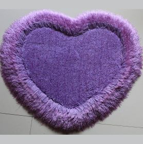Heart Shape Hand Tufted 4-inch Thick Shag Area Rug (28-in x 32-in) - as Pic
