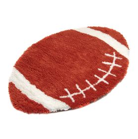 "Sports Theme" Shaped Hand Tufted Extra Soft Shag Area Rug (36-in Diameter) - as Pic