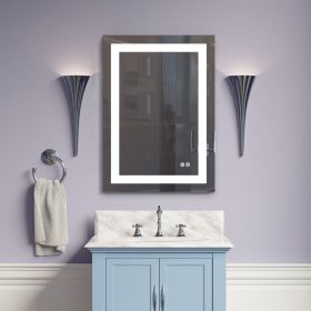 Frameless Rectangular LED Light Bathroom Vanity Mirror - 20*28